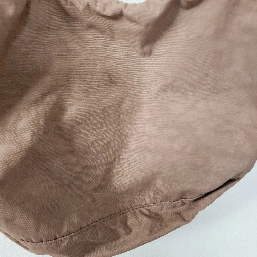 Baggu Medium Nylon Crescent Bag Brown Black Strap